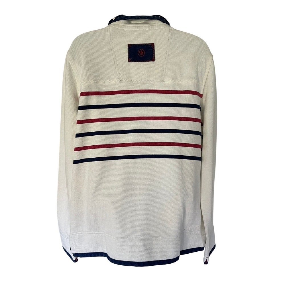 FatFace The Airlie Womens Patriotic‎ Ecru Quarter Zip Cotton Pique USA Flag M - Picture 3 of 11